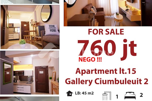 dijual apartemen 2 bedroom di galeri ciumbuleuit 2 - 3