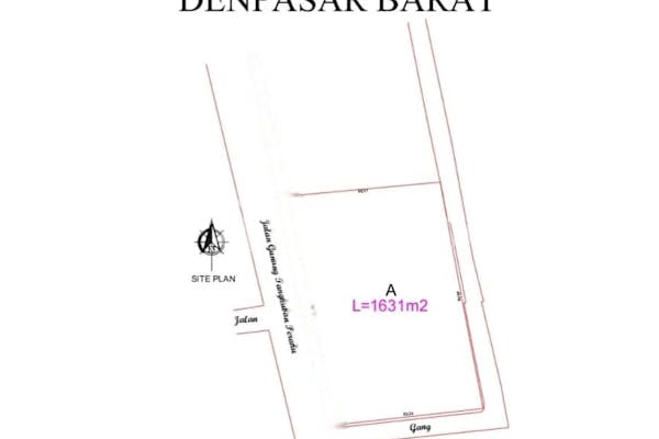 dijual tanah komersial daerah bali di jalan tangkuban perahu