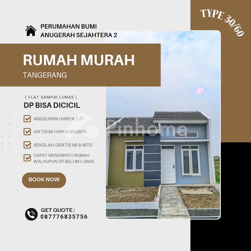 dijual rumah 2kt 60m2 di perumahan bumi anugerah sejahtera 2 - 1