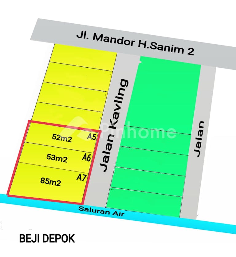 dijual tanah residensial 85 m2 shm siap dibangun di jl h mandor sanim beji depok - 6