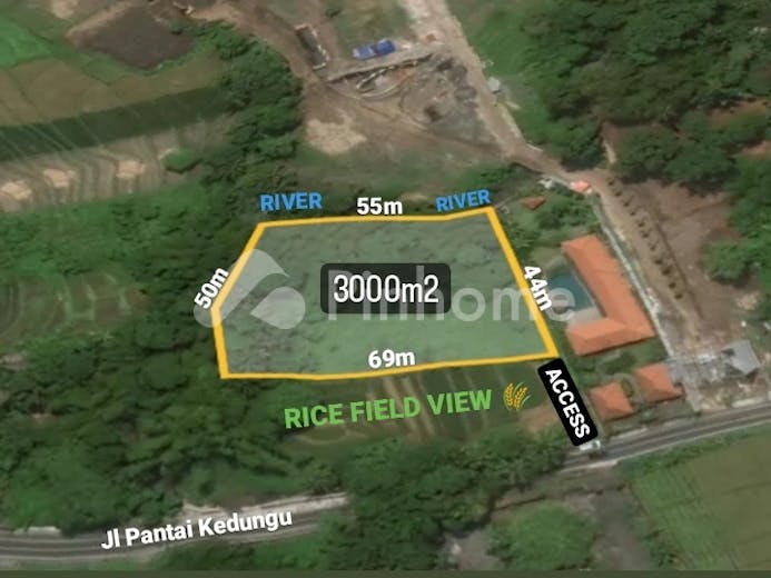 dijual tanah residensial lokasi bagus view sawah dan sungai di jl  pantai kedungu - 5