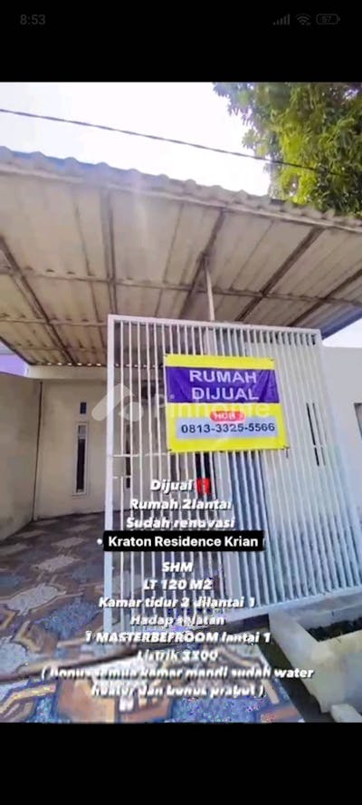 dijual rumah 2kt 120m2 di bypass krian - 5