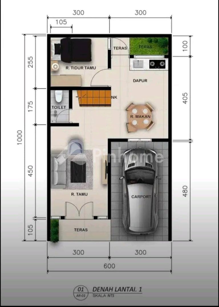 dijual rumah 3kt 62m2 di jalan senton - 6