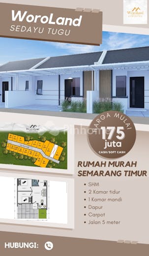 dijual rumah 175jt khusus cash lokasi semarang di sedayu tugu bangetayu wetan - 1