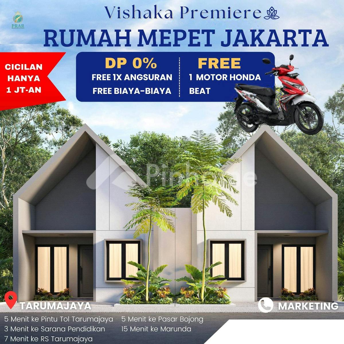 dijual rumah 2kt 60m2 di mustika jaya