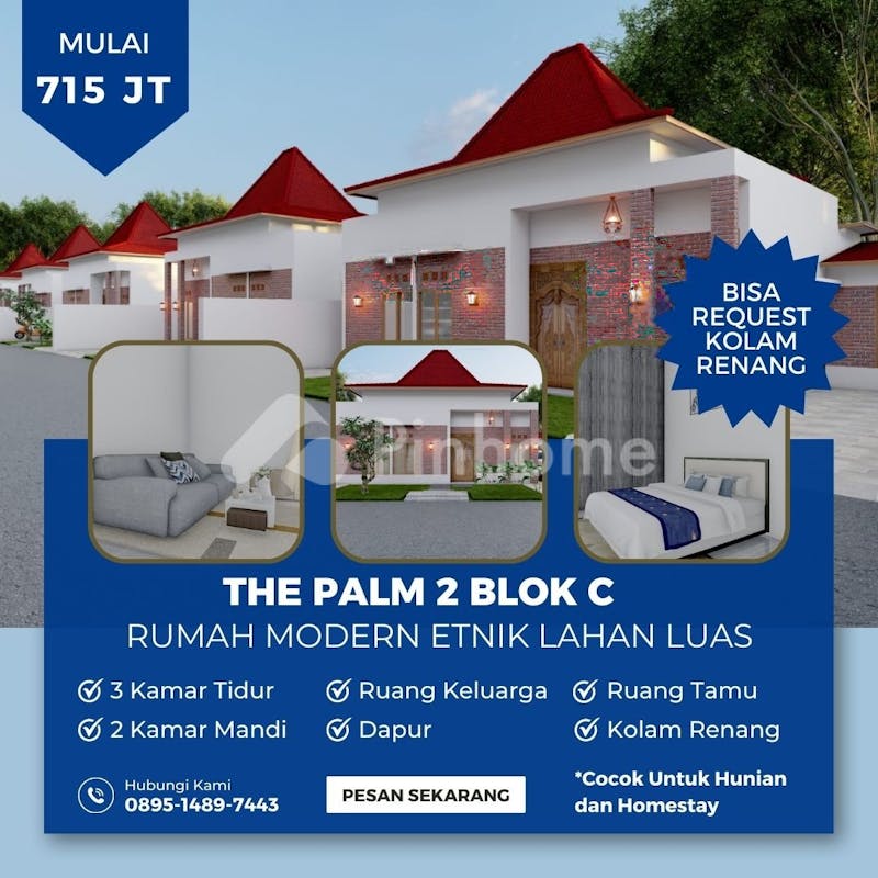 dijual rumah modern etnik tanah luas 185 m2 mulai 700 jt an di utara candi prambanan - 1