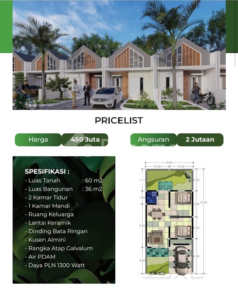 dijual rumah panderman green eleven di jalan raya bangil pandaan - 3