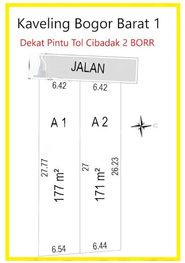 dijual tanah residensial dalam perumahan bogor raya kavling shm di jl  komplek bogor raya permai - 4