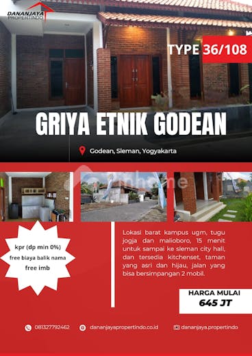 dijual rumah baru etnik klasik di godean km 9  dekat pasar di sleman  jogja barat - 1