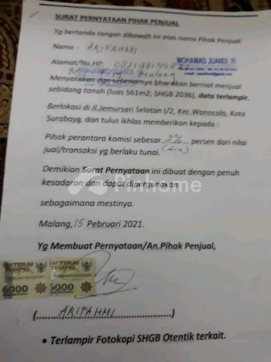 dijual tanah residensial kav561 di wonokromo - 3