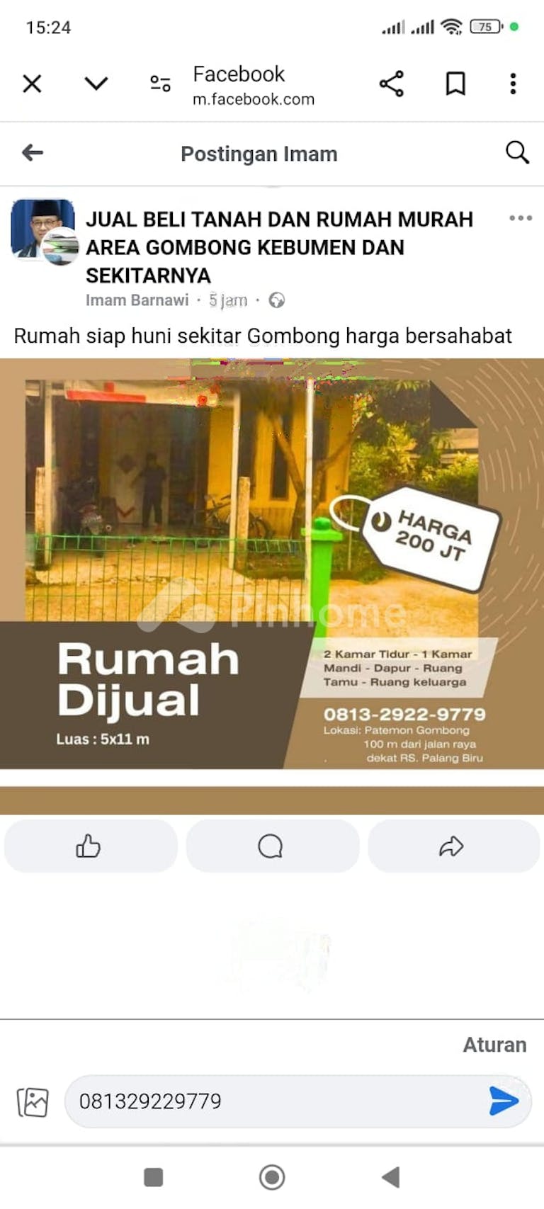 dijual rumah di jl serayu iv